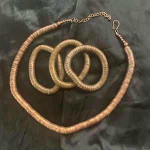 Copper necklace and bracelet set.